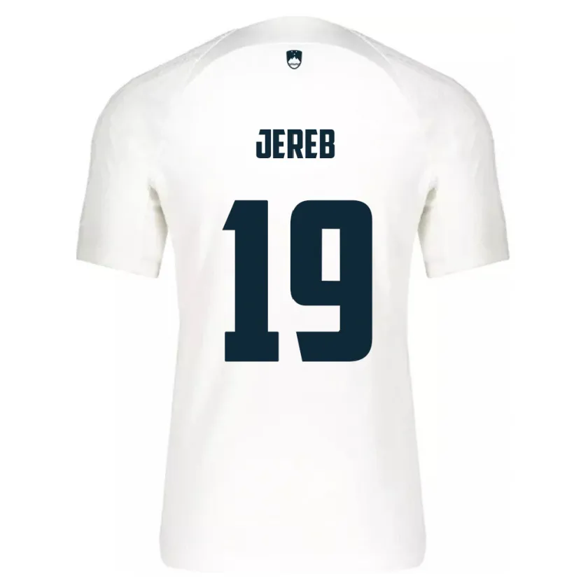 Danxen Mann Slovenia David Jereb #19 Hvit Hjemmetrøye Drakt Trøye 24-26 Skjorter T-Skjorte