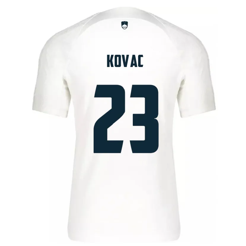 Danxen Mann Slovenia Blaz Kovac #23 Hvit Hjemmetrøye Drakt Trøye 24-26 Skjorter T-Skjorte