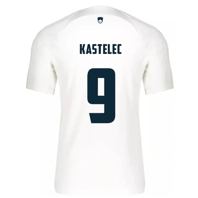 Danxen Mann Slovenia Mirjam Kastelec #9 Hvit Hjemmetrøye Drakt Trøye 24-26 Skjorter T-Skjorte