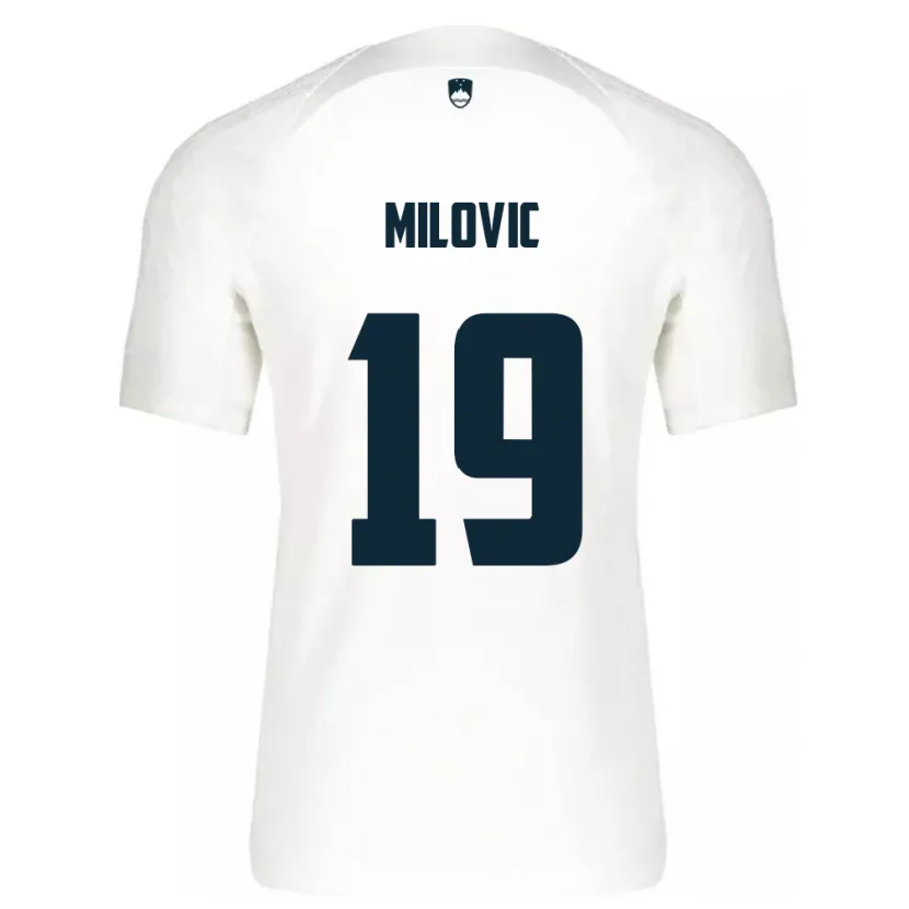 Danxen Mann Slovenia Ana Milovič #19 Hvit Hjemmetrøye Drakt Trøye 24-26 Skjorter T-Skjorte