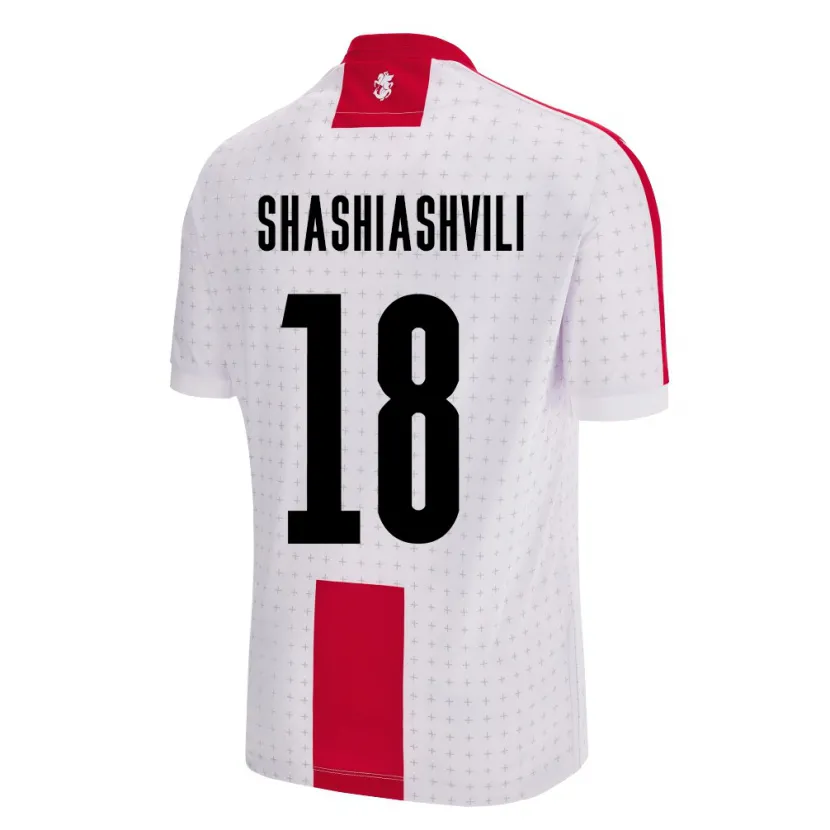 Danxen Mann Georgia Luka Shashiashvili #18 Hvit Hjemmetrøye Drakt Trøye 24-26 Skjorter T-Skjorte