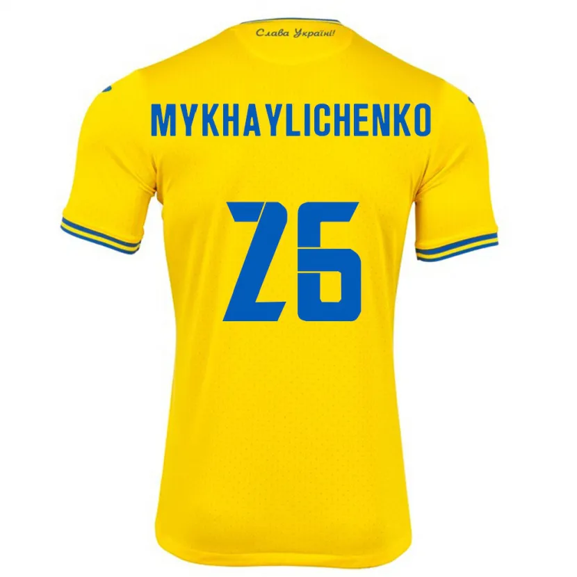 Danxen Mann Ukraina Bogdan Mykhaylichenko #26 Gul Hjemmetrøye Drakt Trøye 24-26 Skjorter T-Skjorte