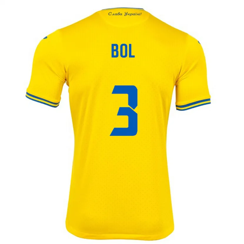Danxen Mann Ukraina Anton Bol #3 Gul Hjemmetrøye Drakt Trøye 24-26 Skjorter T-Skjorte