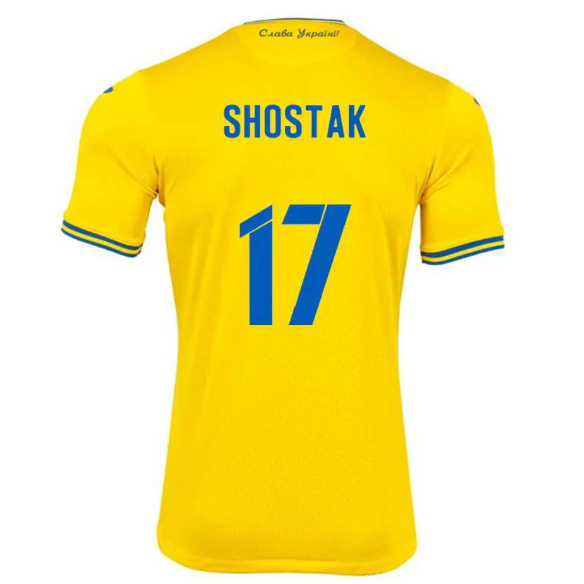 Danxen Mann Ukraina Denys Shostak #17 Gul Hjemmetrøye Drakt Trøye 24-26 Skjorter T-Skjorte