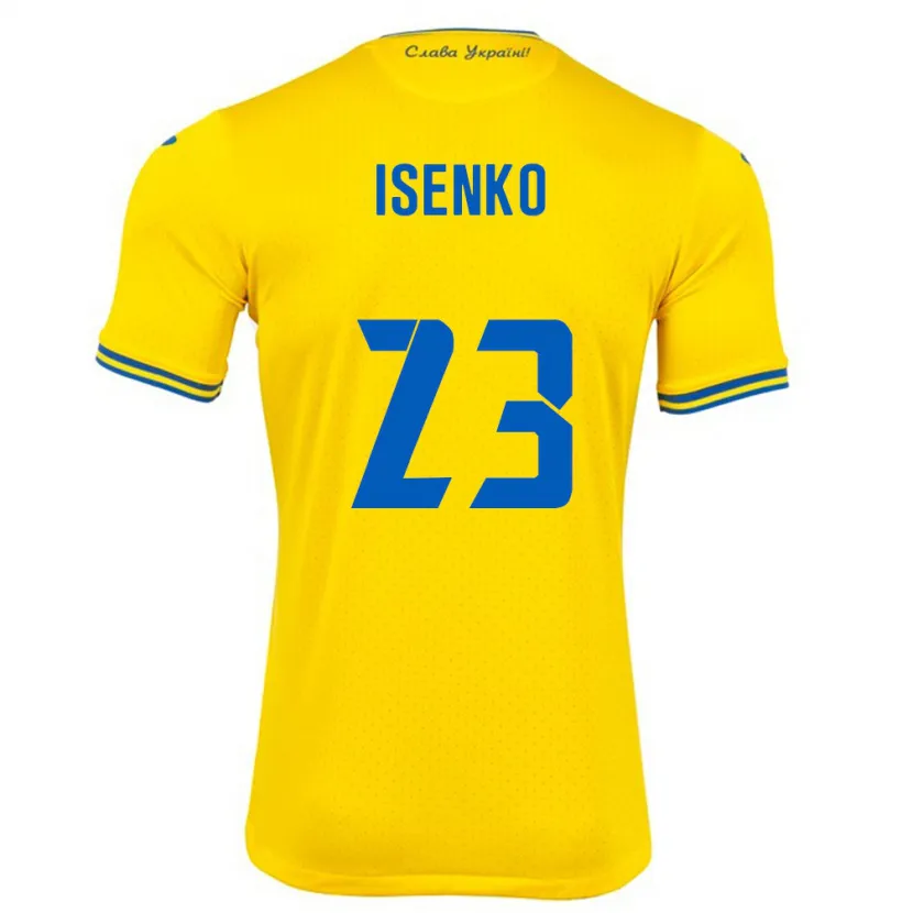 Danxen Mann Ukraina Pavlo Isenko #23 Gul Hjemmetrøye Drakt Trøye 24-26 Skjorter T-Skjorte