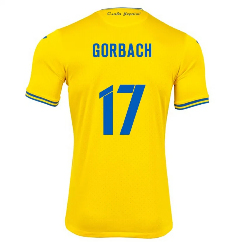 Danxen Mann Ukraina Igor Gorbach #17 Gul Hjemmetrøye Drakt Trøye 24-26 Skjorter T-Skjorte