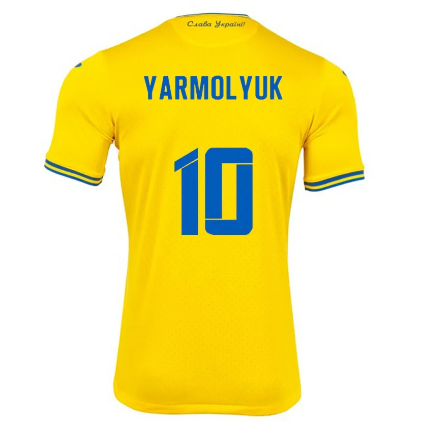 Danxen Mann Ukraina Yegor Yarmolyuk #10 Gul Hjemmetrøye Drakt Trøye 24-26 Skjorter T-Skjorte