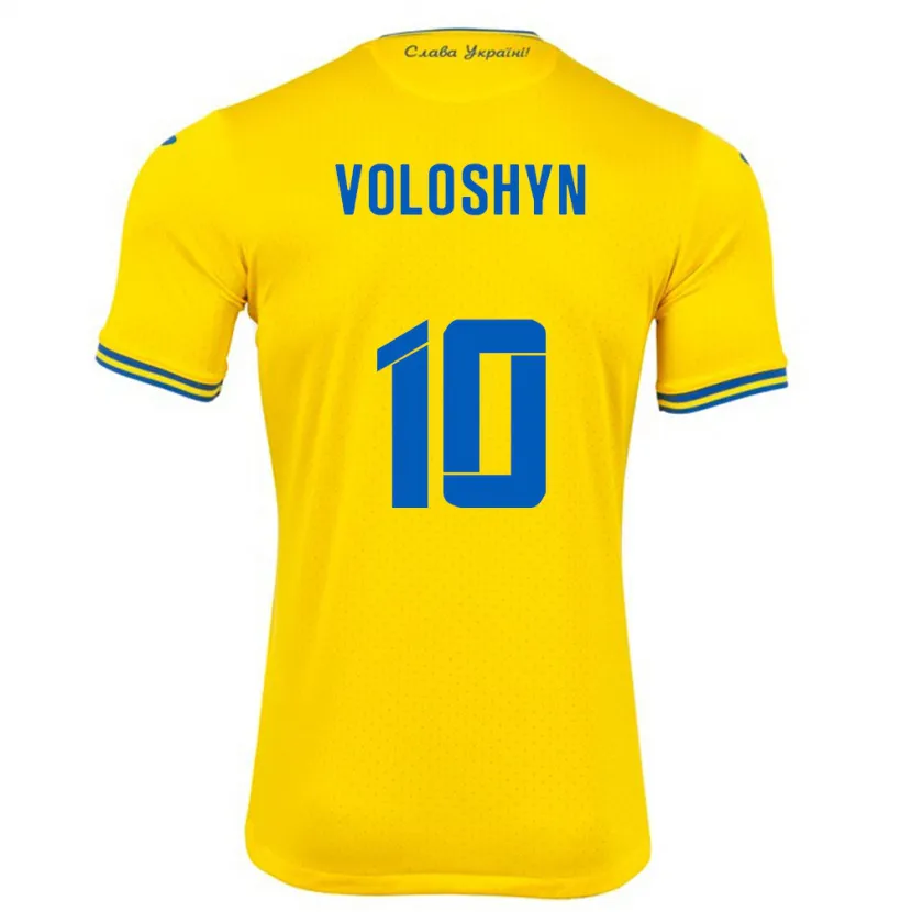 Danxen Mann Ukraina Nazar Voloshyn #10 Gul Hjemmetrøye Drakt Trøye 24-26 Skjorter T-Skjorte