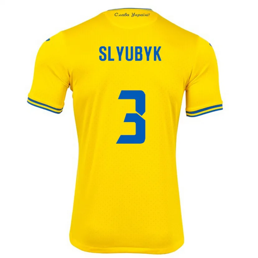 Danxen Mann Ukraina Bogdan Slyubyk #3 Gul Hjemmetrøye Drakt Trøye 24-26 Skjorter T-Skjorte