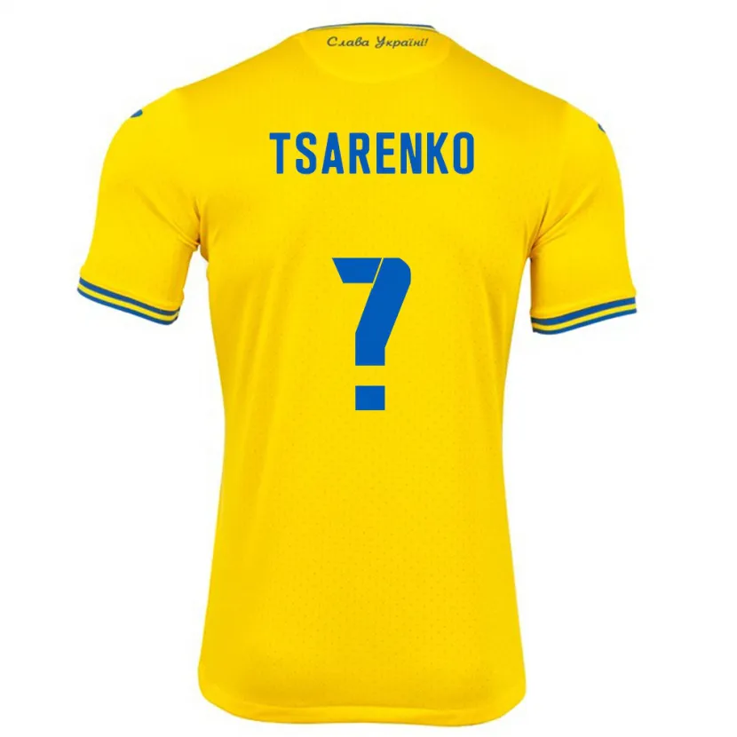 Danxen Mann Ukraina Anton Tsarenko #0 Gul Hjemmetrøye Drakt Trøye 24-26 Skjorter T-Skjorte