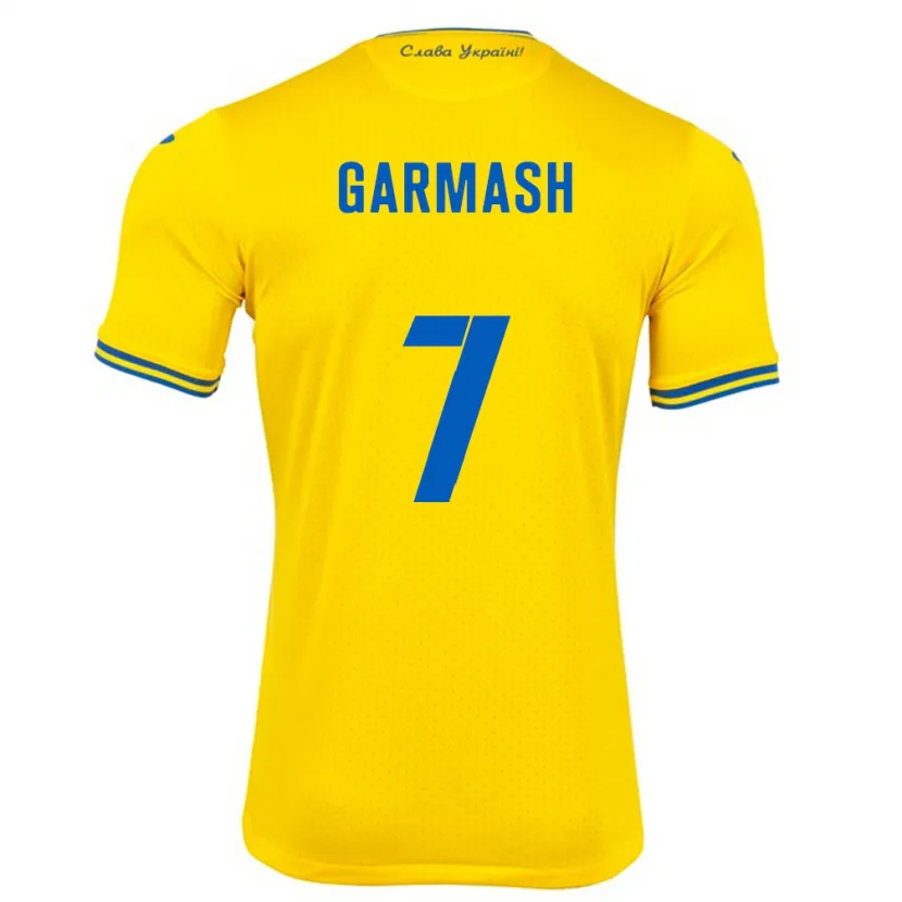 Danxen Mann Ukraina Yevgen Garmash #7 Gul Hjemmetrøye Drakt Trøye 24-26 Skjorter T-Skjorte