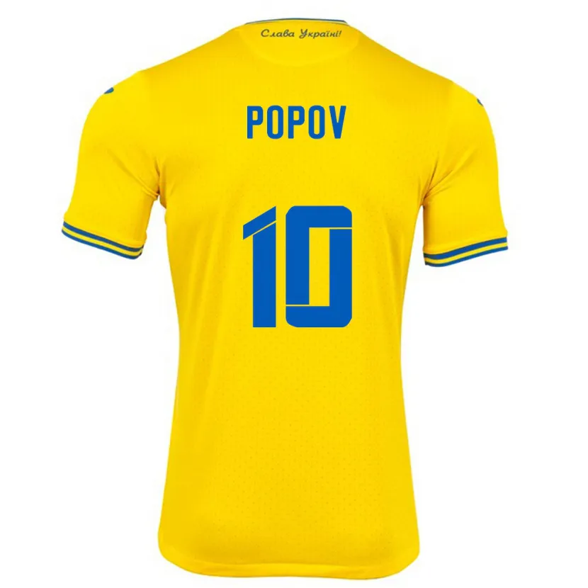 Danxen Mann Ukraina Bogdan Popov #10 Gul Hjemmetrøye Drakt Trøye 24-26 Skjorter T-Skjorte