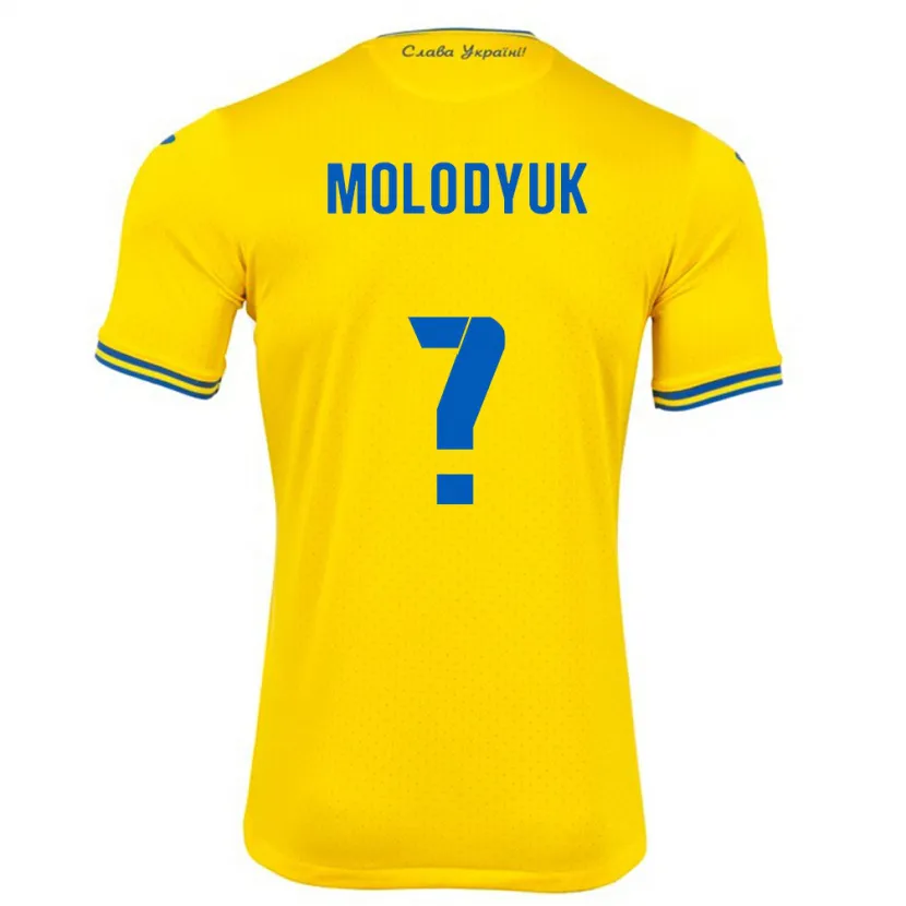 Danxen Mann Ukraina Yelyzaveta Molodyuk #0 Gul Hjemmetrøye Drakt Trøye 24-26 Skjorter T-Skjorte