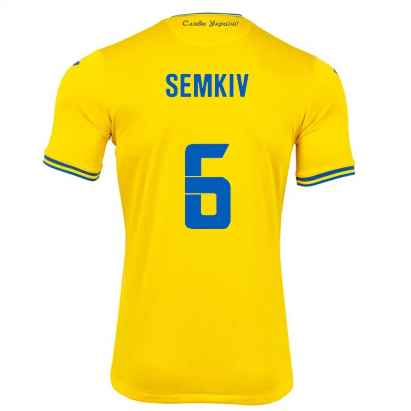 Danxen Mann Ukraina Dayana Semkiv #6 Gul Hjemmetrøye Drakt Trøye 24-26 Skjorter T-Skjorte