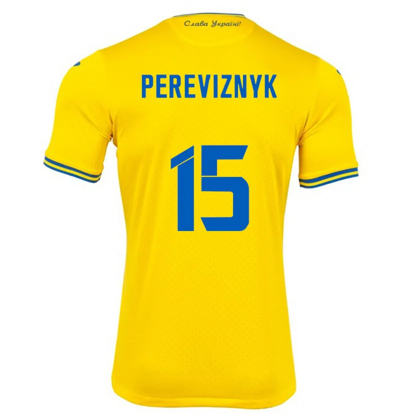 Danxen Mann Ukraina Khrystyna Pereviznyk #15 Gul Hjemmetrøye Drakt Trøye 24-26 Skjorter T-Skjorte