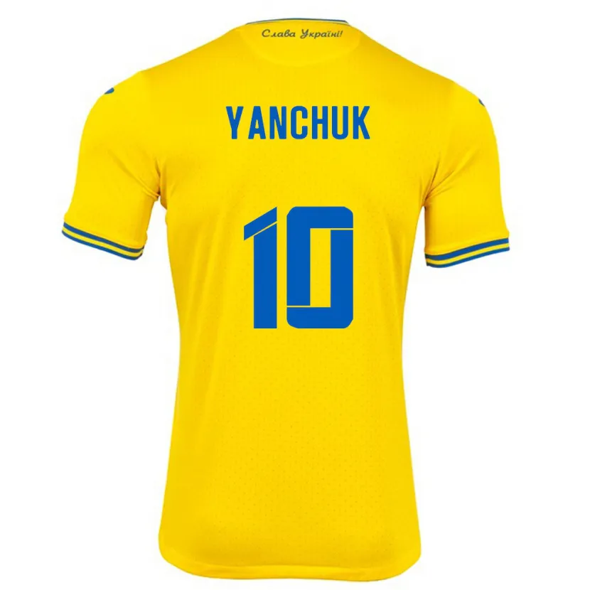 Danxen Mann Ukraina Polina Yanchuk #10 Gul Hjemmetrøye Drakt Trøye 24-26 Skjorter T-Skjorte