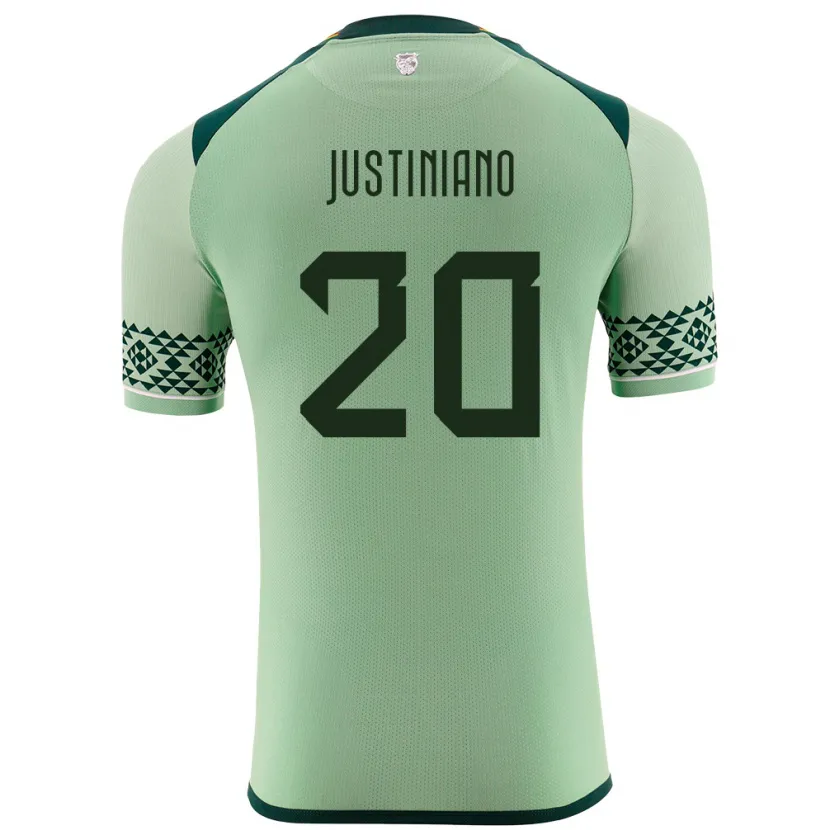 Danxen Mann Bolivia Leonardo Justiniano #20 Lysegrønn Hjemmetrøye Drakt Trøye 24-26 Skjorter T-Skjorte