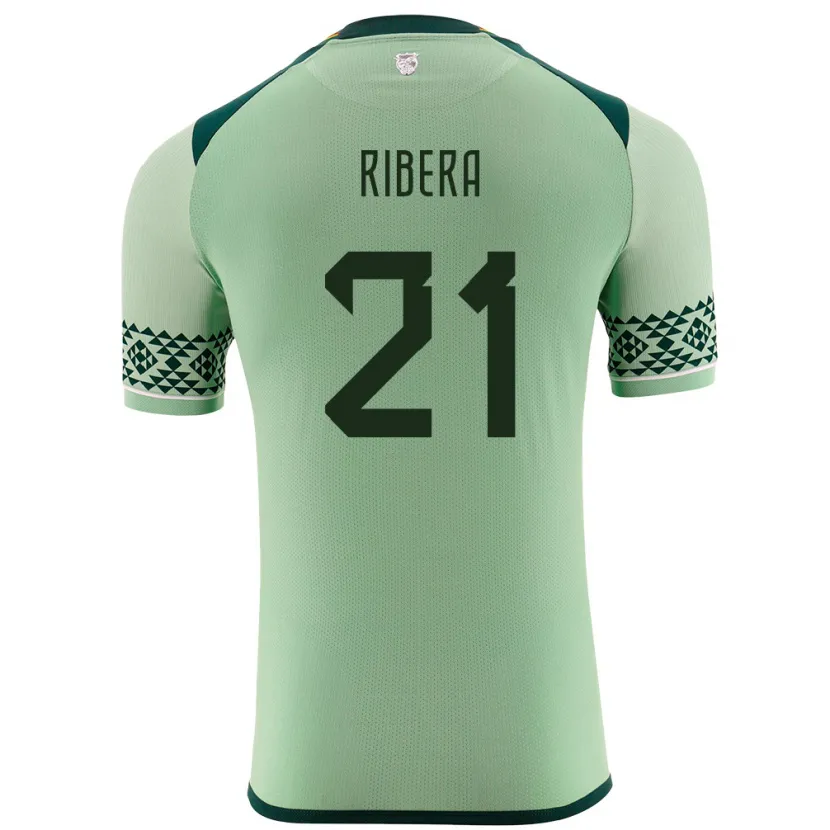 Danxen Mann Bolivia Daniel Ribera #21 Lysegrønn Hjemmetrøye Drakt Trøye 24-26 Skjorter T-Skjorte