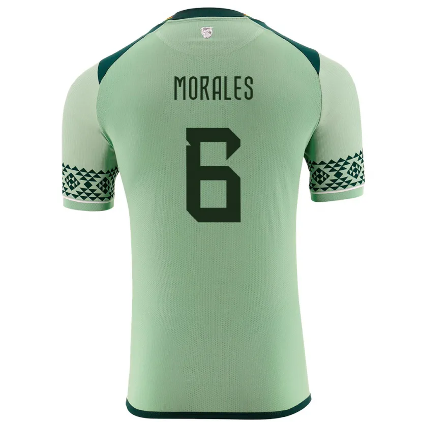 Danxen Mann Bolivia Efraín Morales #6 Lysegrønn Hjemmetrøye Drakt Trøye 24-26 Skjorter T-Skjorte