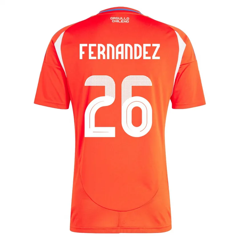 Danxen Mann Chile Nicolás Fernández #26 Rød Hjemmetrøye Drakt Trøye 24-26 Skjorter T-Skjorte