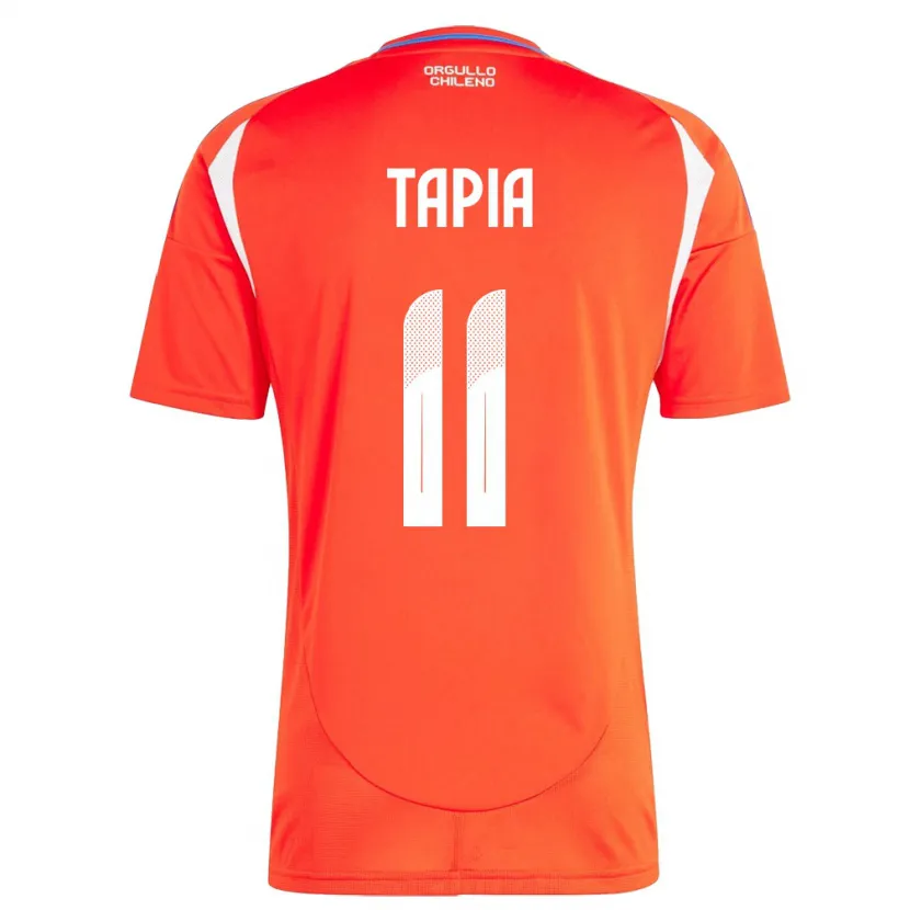 Danxen Mann Chile Gonzalo Tapia #11 Rød Hjemmetrøye Drakt Trøye 24-26 Skjorter T-Skjorte