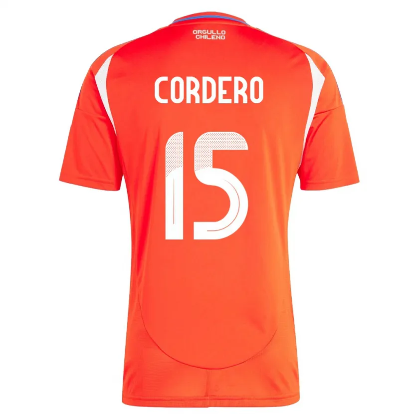 Danxen Mann Chile Renato Cordero #15 Rød Hjemmetrøye Drakt Trøye 24-26 Skjorter T-Skjorte