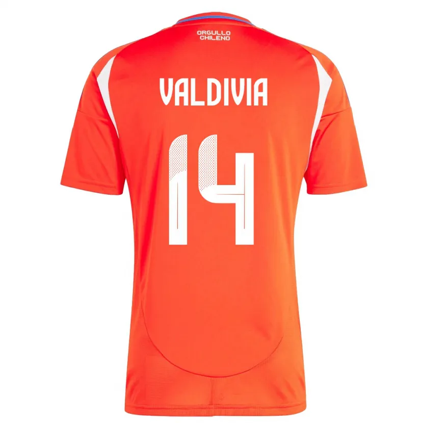 Danxen Mann Chile Felipe Valdivia #14 Rød Hjemmetrøye Drakt Trøye 24-26 Skjorter T-Skjorte
