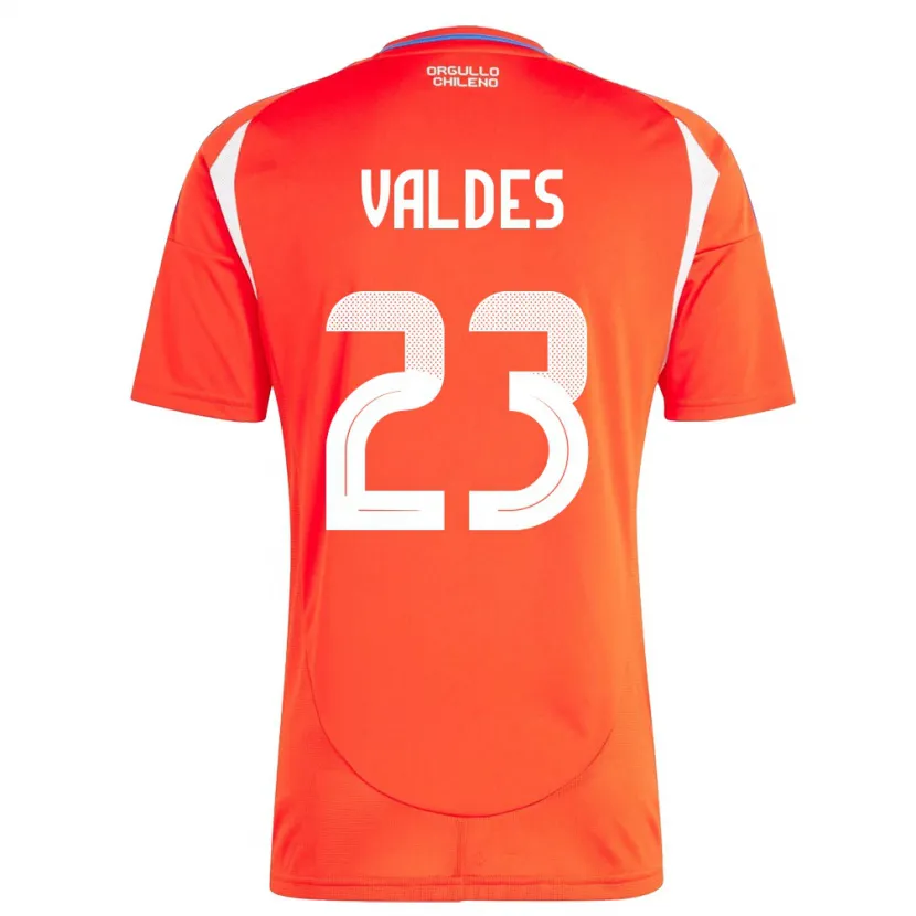Danxen Mann Chile Francisco Valdés #23 Rød Hjemmetrøye Drakt Trøye 24-26 Skjorter T-Skjorte