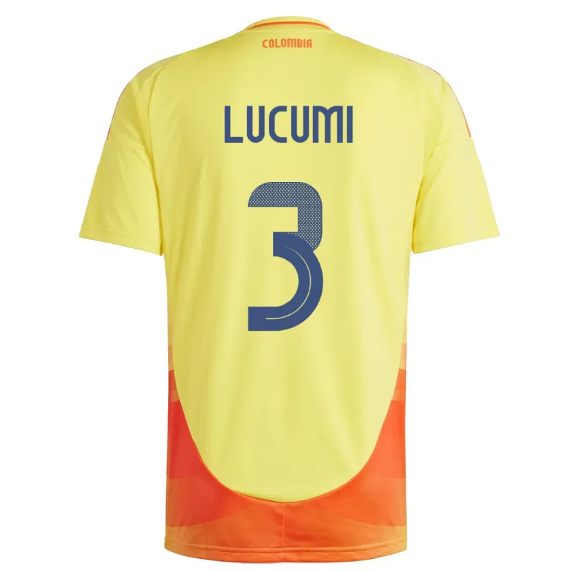 Danxen Mann Colombia Jhon Lucumí #3 Gul Hjemmetrøye Drakt Trøye 24-26 Skjorter T-Skjorte