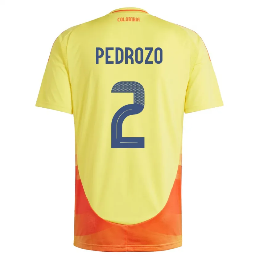 Danxen Mann Colombia Daniel Pedrozo #2 Gul Hjemmetrøye Drakt Trøye 24-26 Skjorter T-Skjorte