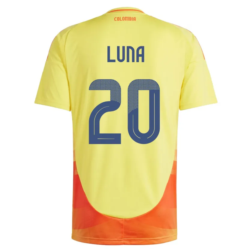 Danxen Mann Colombia Daniel Luna #20 Gul Hjemmetrøye Drakt Trøye 24-26 Skjorter T-Skjorte