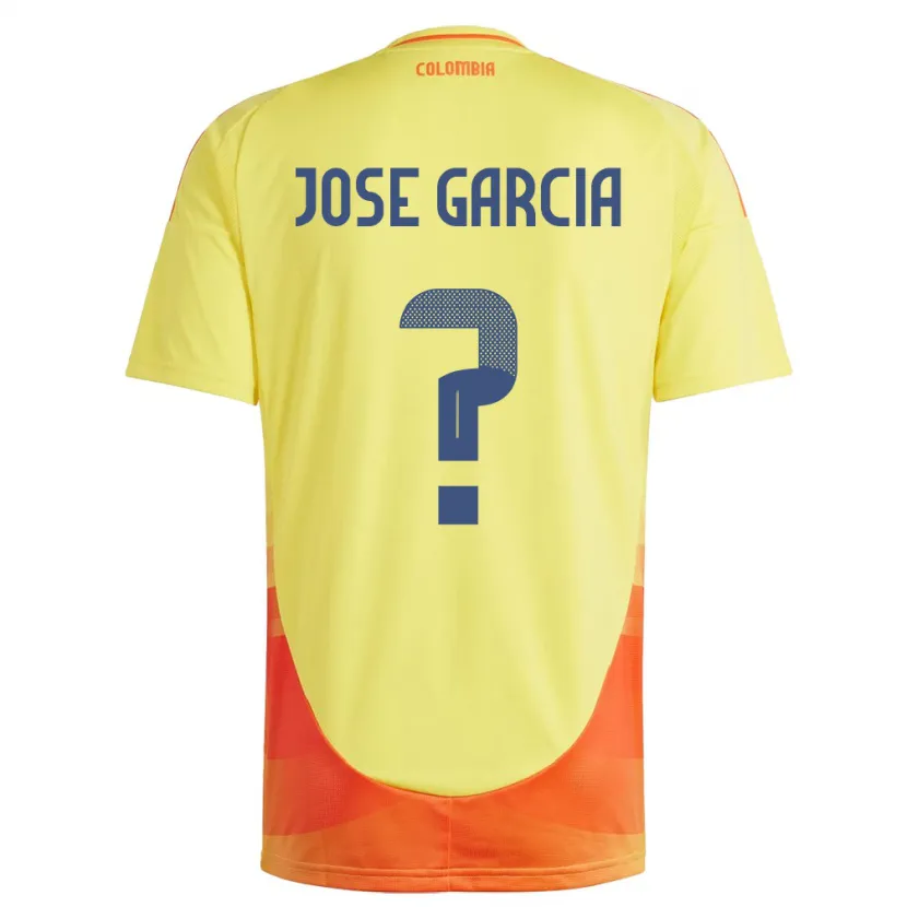 Danxen Mann Colombia José García #0 Gul Hjemmetrøye Drakt Trøye 24-26 Skjorter T-Skjorte
