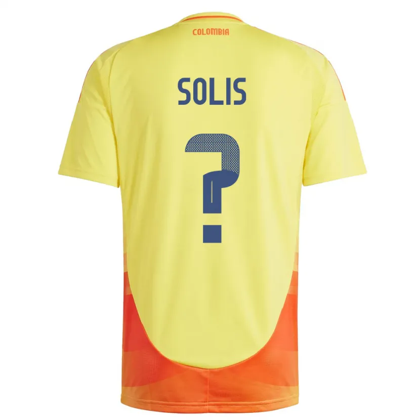 Danxen Mann Colombia Juan Solís #0 Gul Hjemmetrøye Drakt Trøye 24-26 Skjorter T-Skjorte