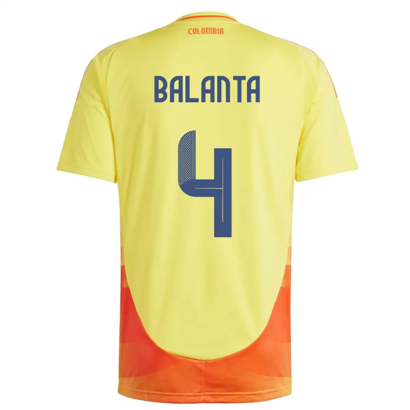 Danxen Mann Colombia Marlon Balanta #4 Gul Hjemmetrøye Drakt Trøye 24-26 Skjorter T-Skjorte