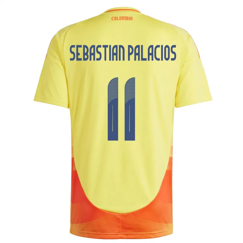 Danxen Mann Colombia Juan Sebastián Palacios #11 Gul Hjemmetrøye Drakt Trøye 24-26 Skjorter T-Skjorte