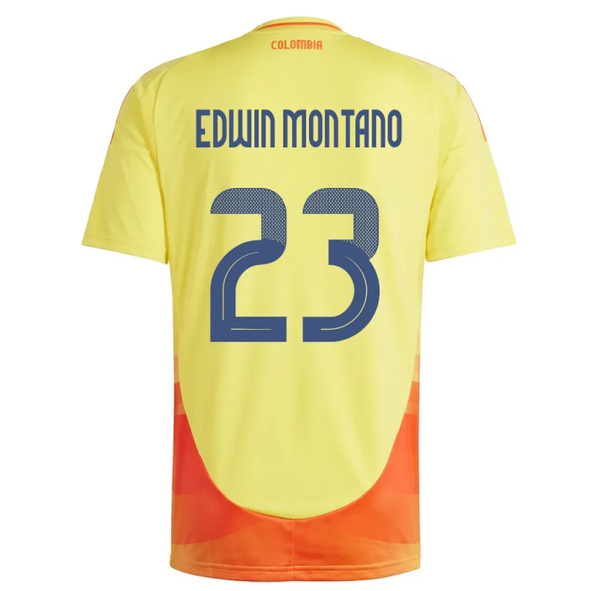Danxen Mann Colombia John Edwin Montaño #23 Gul Hjemmetrøye Drakt Trøye 24-26 Skjorter T-Skjorte