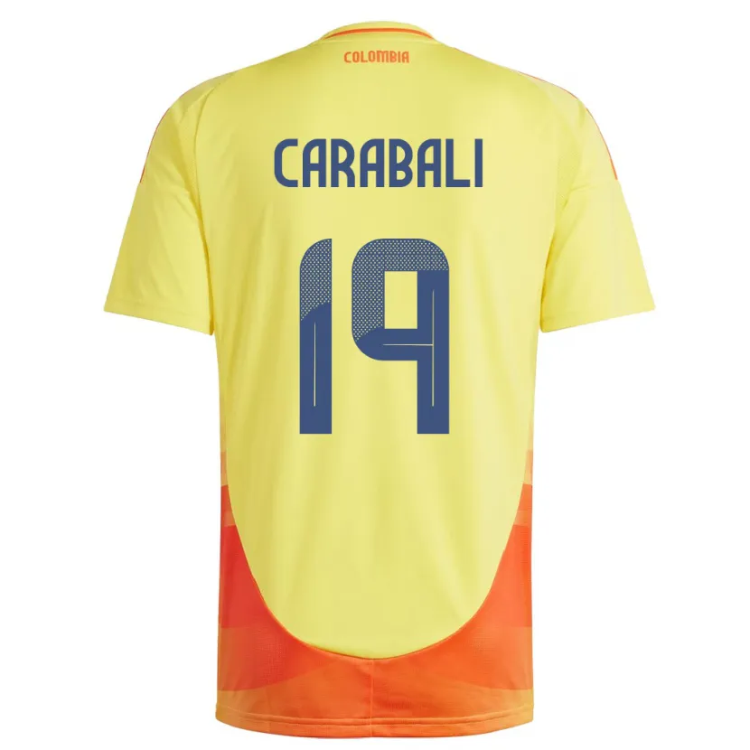 Danxen Mann Colombia Jorelyn Carabalí #19 Gul Hjemmetrøye Drakt Trøye 24-26 Skjorter T-Skjorte