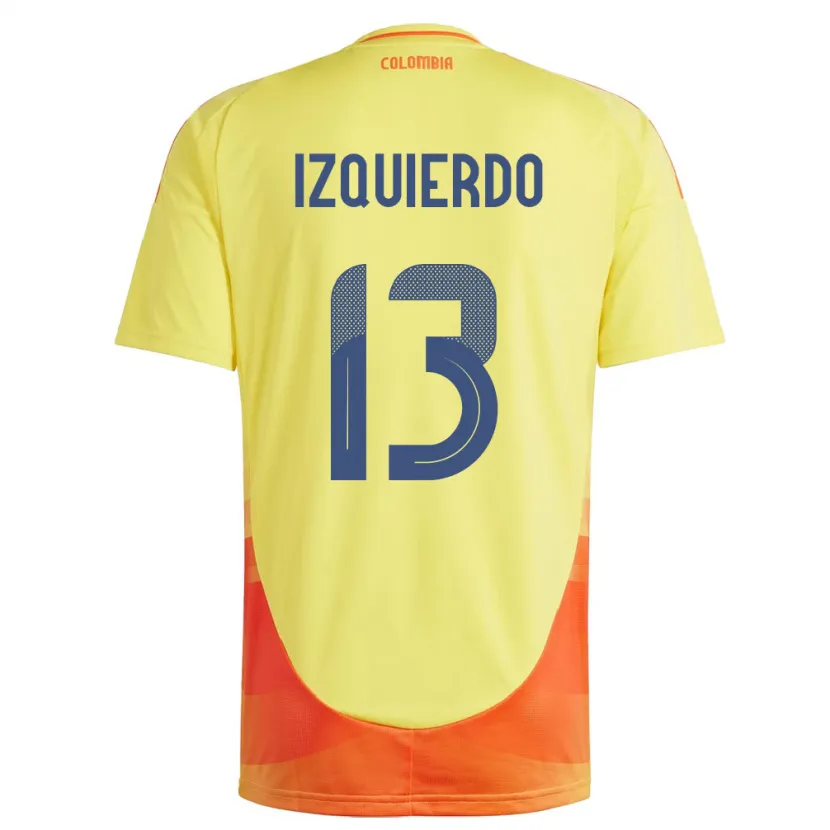 Danxen Mann Colombia Ilana Izquierdo #13 Gul Hjemmetrøye Drakt Trøye 24-26 Skjorter T-Skjorte