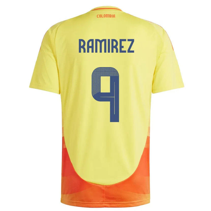 Danxen Mann Colombia Mayra Ramírez #9 Gul Hjemmetrøye Drakt Trøye 24-26 Skjorter T-Skjorte