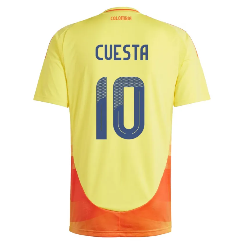 Danxen Mann Colombia Yisela Cuesta #10 Gul Hjemmetrøye Drakt Trøye 24-26 Skjorter T-Skjorte