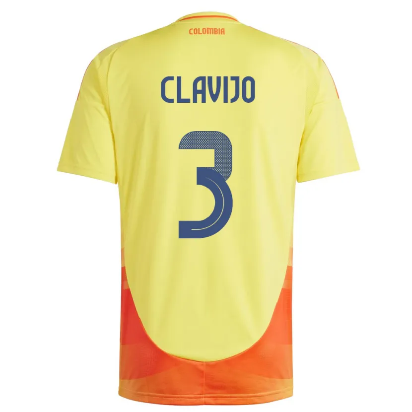 Danxen Mann Colombia Ángela Clavijo #3 Gul Hjemmetrøye Drakt Trøye 24-26 Skjorter T-Skjorte