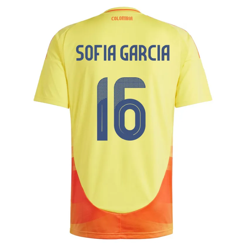 Danxen Mann Colombia Sofía García #16 Gul Hjemmetrøye Drakt Trøye 24-26 Skjorter T-Skjorte