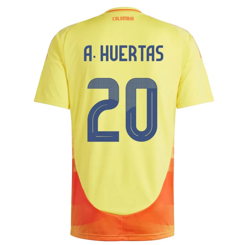 Danxen Mann Colombia Ana Huertas #20 Gul Hjemmetrøye Drakt Trøye 24-26 Skjorter T-Skjorte