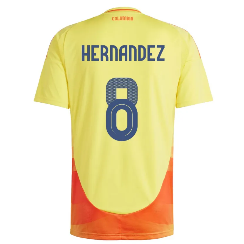 Danxen Mann Colombia Natalia Hernández #8 Gul Hjemmetrøye Drakt Trøye 24-26 Skjorter T-Skjorte