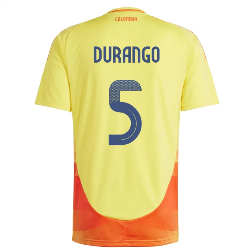 Danxen Mann Colombia Lorena Durango #5 Gul Hjemmetrøye Drakt Trøye 24-26 Skjorter T-Skjorte