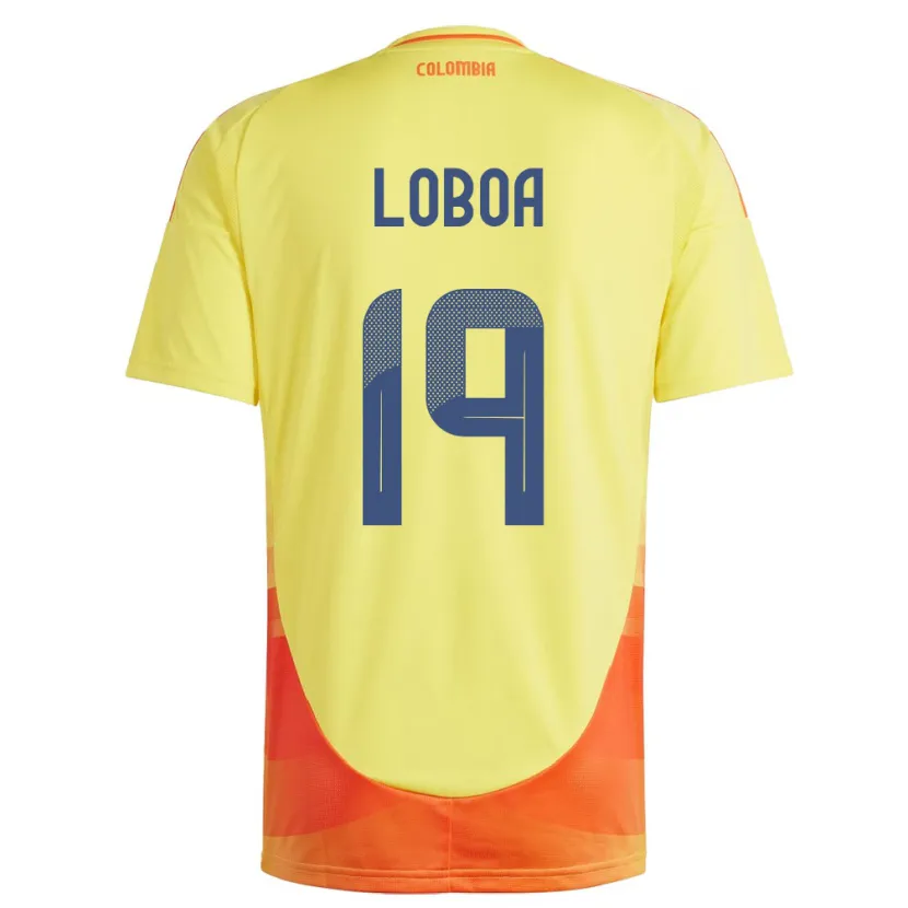 Danxen Mann Colombia Valerin Loboa #19 Gul Hjemmetrøye Drakt Trøye 24-26 Skjorter T-Skjorte