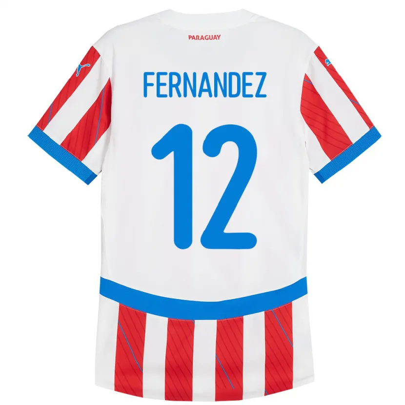 Danxen Mann Paraguay Gatito Fernández #12 Hvit Rød Hjemmetrøye Drakt Trøye 24-26 Skjorter T-Skjorte