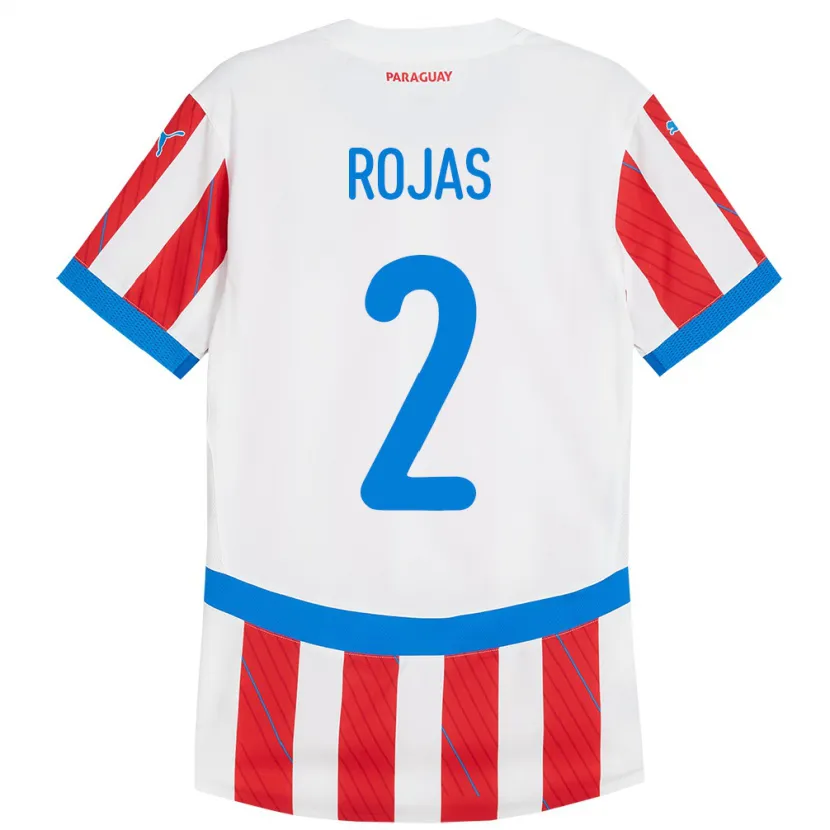 Danxen Mann Paraguay Robert Rojas #2 Hvit Rød Hjemmetrøye Drakt Trøye 24-26 Skjorter T-Skjorte