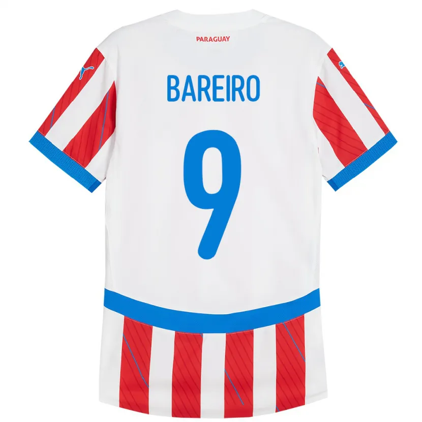 Danxen Mann Paraguay Adam Bareiro #9 Hvit Rød Hjemmetrøye Drakt Trøye 24-26 Skjorter T-Skjorte