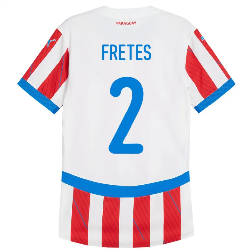 Danxen Mann Paraguay Limpia Fretes #2 Hvit Rød Hjemmetrøye Drakt Trøye 24-26 Skjorter T-Skjorte